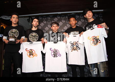 Jaden Smith attended press conference of his fashion brand with business partner JJ Lam in Taipei, Taiwan, China on Sunday May 05, 2013. Stock Photo