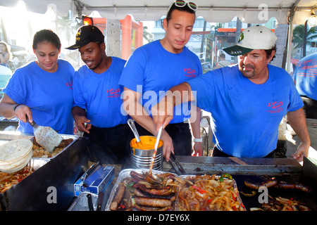 Miami Beach Florida,Ocean Drive,food,vendor vendors seller,stall stalls booth dealer merchants market marketplace,buyer buying selling,cook,cooking,fe Stock Photo