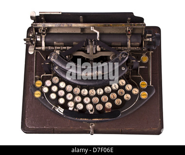 Old vintage typewriter isolated on white background Stock Photo