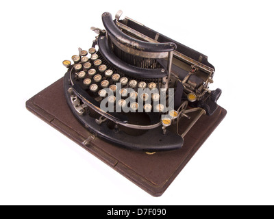Old vintage typewriter isolated on white background Stock Photo