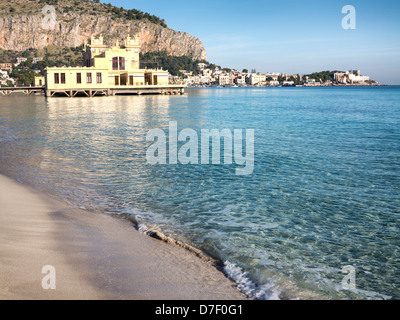 Palermo, Mondello beach. Sicily, Italy Stock Photo