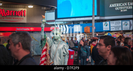 Costumed characters swarm Times Square in New York Stock Photo