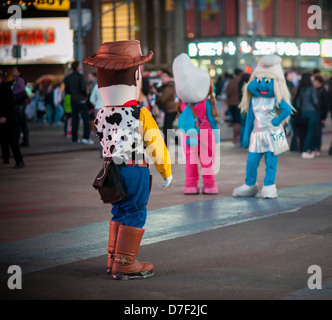 Costumed characters swarm Times Square in New York Stock Photo