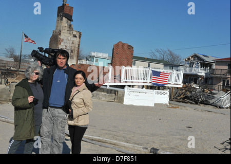 NEW YORK, NY - NOVEMBER 09: Scenes of Hurricane Sandy's aftermath in the Breezy Point part of Far Rockaway Stock Photo