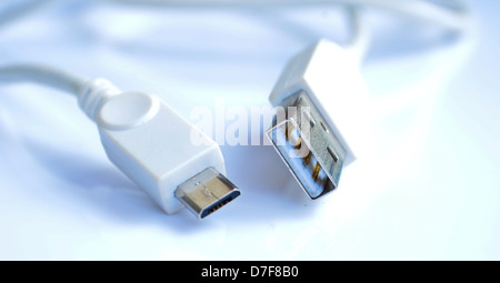 White photorealistic usb cable Stock Photo