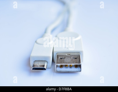 White photorealistic usb cable Stock Photo