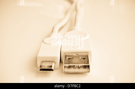 White photorealistic usb cable Stock Photo