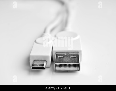 White photorealistic usb cable Stock Photo