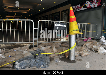 BROOKLYN, NY - NOVEMBER 01: Serious damage in the Subway at the Coney Island neighborhood Stock Photo