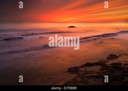 Sunset at Crystal Cove State Park, Newport Beach, Orange County, California. Stock Photo