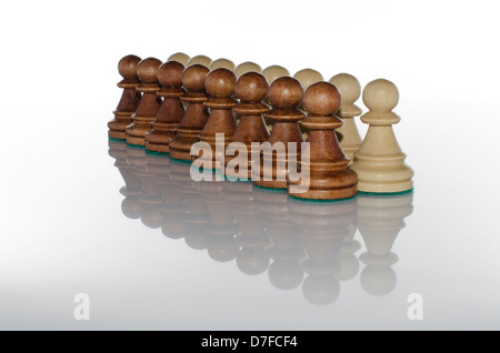 Chess Pawn Pieces on White Background