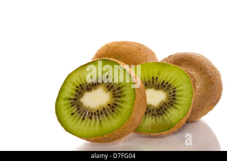 perfectly fresh kiwi fruit isolated on white Stock Photo