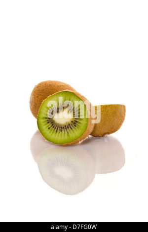 perfectly fresh kiwi fruit isolated on white Stock Photo