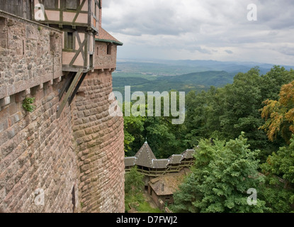 scenery around the Haut-Koenigsbourg Castle, a historic castle located in a area named 'Alsace' in France Stock Photo