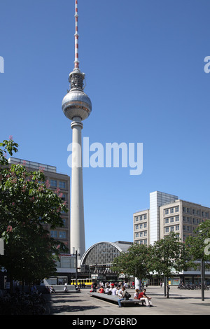 Berlin Mitte Alexanderplatz Alexander Square Park Inn Hotel Television tower Stock Photo
