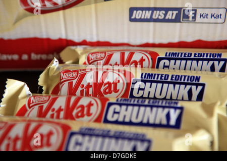 Kitkat - Limited edition chunky white chocolate biscuit bars Stock Photo