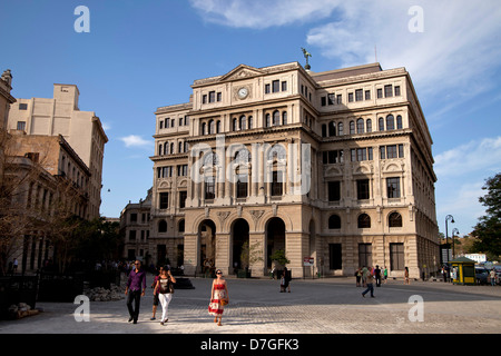 former Havana Stock Exchange or Lonja del Comercio building on Plaza de San Francisco in Havana, Cuba, Caribbean Stock Photo