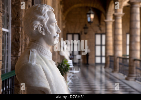 marble bust at the city museum Palacio de los Capitanes Generales in Havana, Cuba, Caribbean Stock Photo