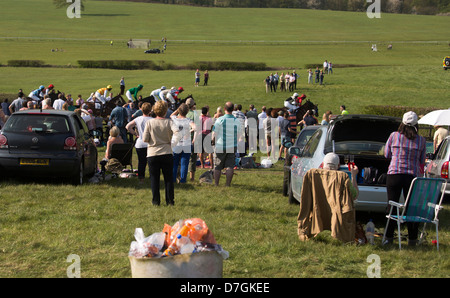 Northaw Point to Point Course Horse Racing Bank Holiday Monday 6th May 2013. Stock Photo