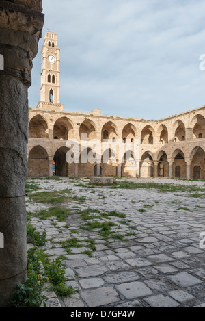 The Clock Tower above the stables at Acre, a Crusader Town in Israel Stock Photo