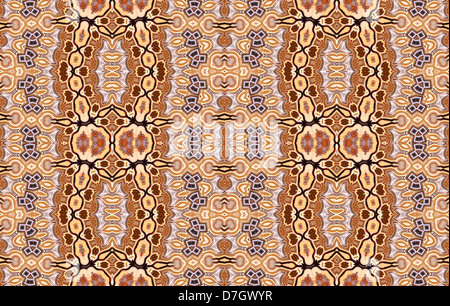 Repeated symmetrical pattern made from image of ocean jasper Stock Photo