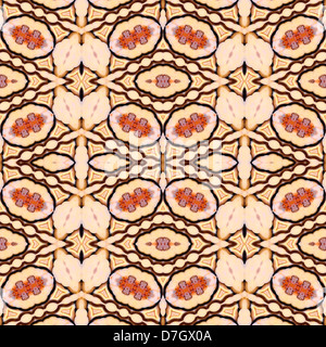 Repeated symmetrical pattern made from image of ocean jasper Stock Photo