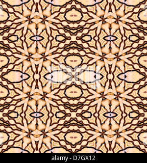 Repeated symmetrical pattern made from image of ocean jasper Stock Photo