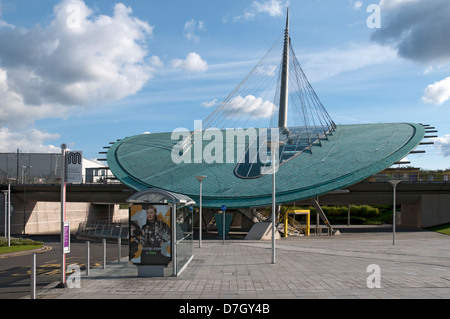 Central Park Transport Interchange tram stop at Newton Heath, Manchester, UK.  On the Metrolink Oldham and Rochdale line. Stock Photo