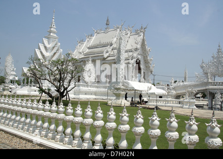 The  white temple, Wat Rong Khun in Chiang Rai province, northern Thailand Stock Photo