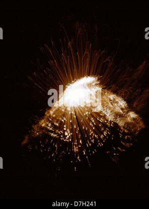 long exposure of fiber optic lights. Stock Photo