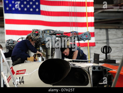 130403-G-KL864-013-Air Station Kodiak crewmembers perform regular maintenance Stock Photo