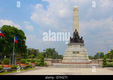 famous Philippine landmark, monument of national hero Jose Rizal at Rizal park Manila, Philippines. Stock Photo