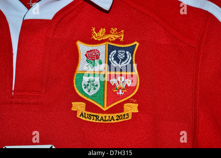 Australia 2013 British & Irish Lions rugby shirt logo, Surrey, England, United Kingdom Stock Photo