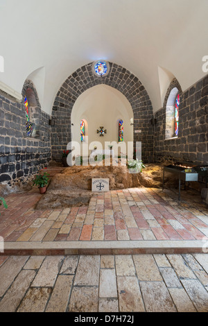 A view of the inside of the Church of Mensa Christi, The Primacy of Peter, Lake Tiberius, Galilee Stock Photo