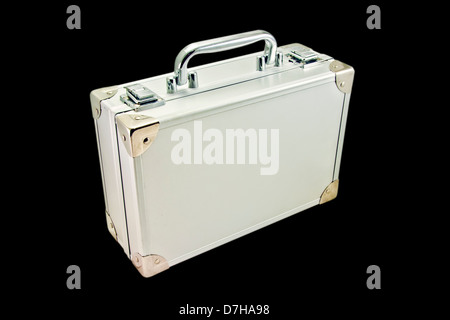 silver suitcase Stock Photo
