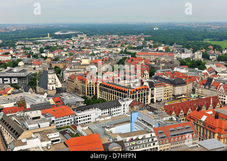 Leipzig from above, overview, aerial Stock Photo