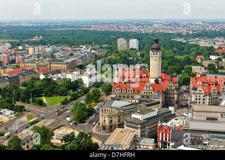 Leipzig from above, overview, aerial Stock Photo