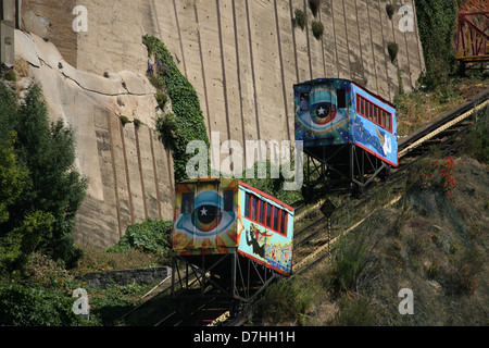 Chile Valparaiso Cerro Artilleria Ascensor Artilleria Stock Photo