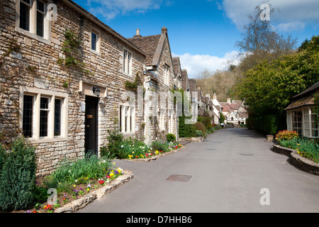 Cottages at the Manor House Hotel, Castle Combe, Wiltshire, England. Stock Photo