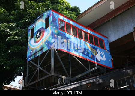 Chile Valparaiso Cerro Artilleria Ascensor Artilleria Stock Photo