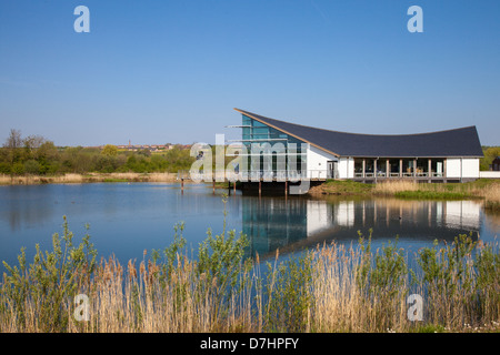 Stanwick Lakes Visitor Centre Stock Photo