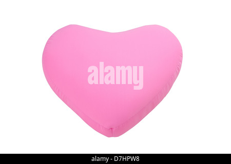 Heart pillow isolated on white background Stock Photo