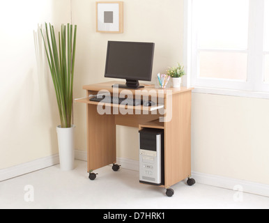 Desktop computer with cpu the important office equipment Stock Photo