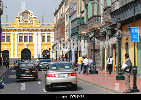 Peru Lima Casa de la Literatura Peruana Estacion de los Desamparados bibliotec Stock Photo