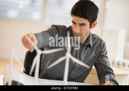 Architect working in firm dealing with wind power Stock Photo