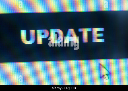 Update word and cursor on computer monitor Stock Photo