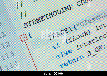 C plus plus source code macro on computer LCD monitor screen Stock Photo