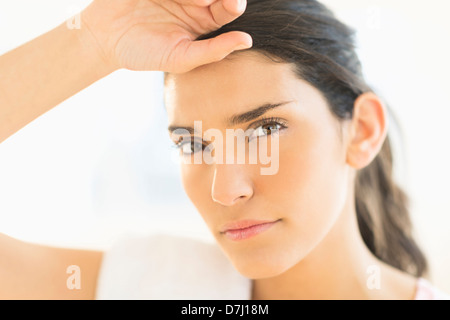 Portrait of tired woman Stock Photo