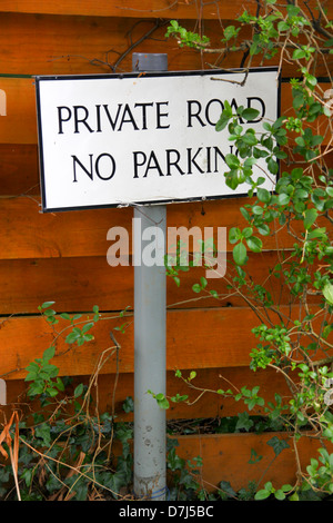 Private Road no parking sign Stock Photo