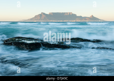 View of Table Mountain from Bloubergstrand, Cape Town, south Africa